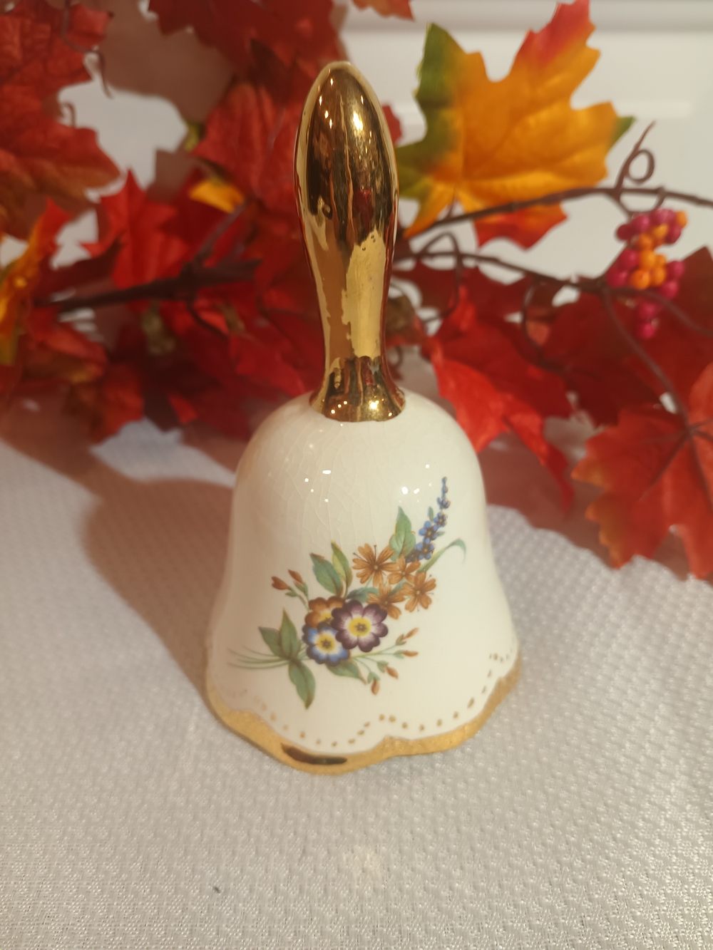 Porcelain Gold Handle Vintage Bell